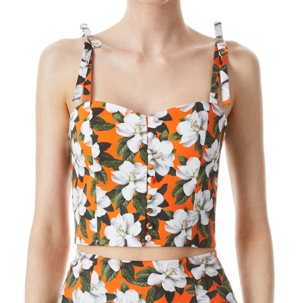 Alice + Olivia Blossom Floral Orange Women's Top